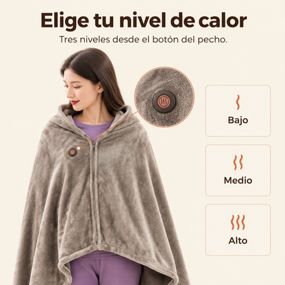 Manta chaqueta calefactable: calor donde vayas